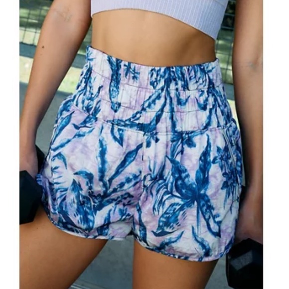 Free People The Way Home Short Tropical White Blue Sz S - Picture 2 of 16